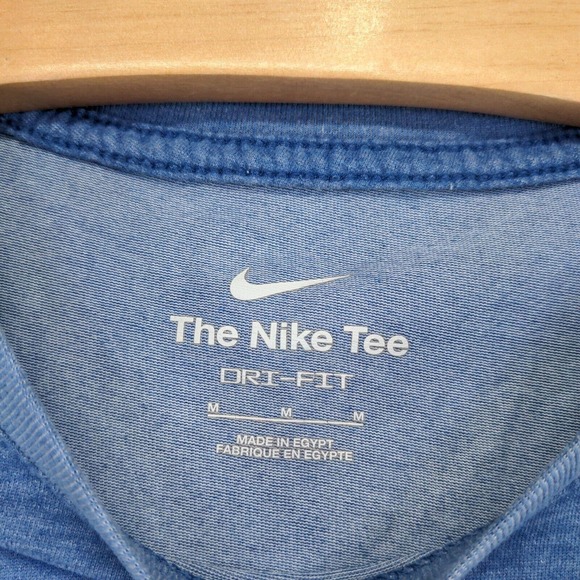 The Nike Tee Men's Dri-Fit Big Swoosh Activewear Top Blue Medium Short Sleeve - Picture 11 of 15